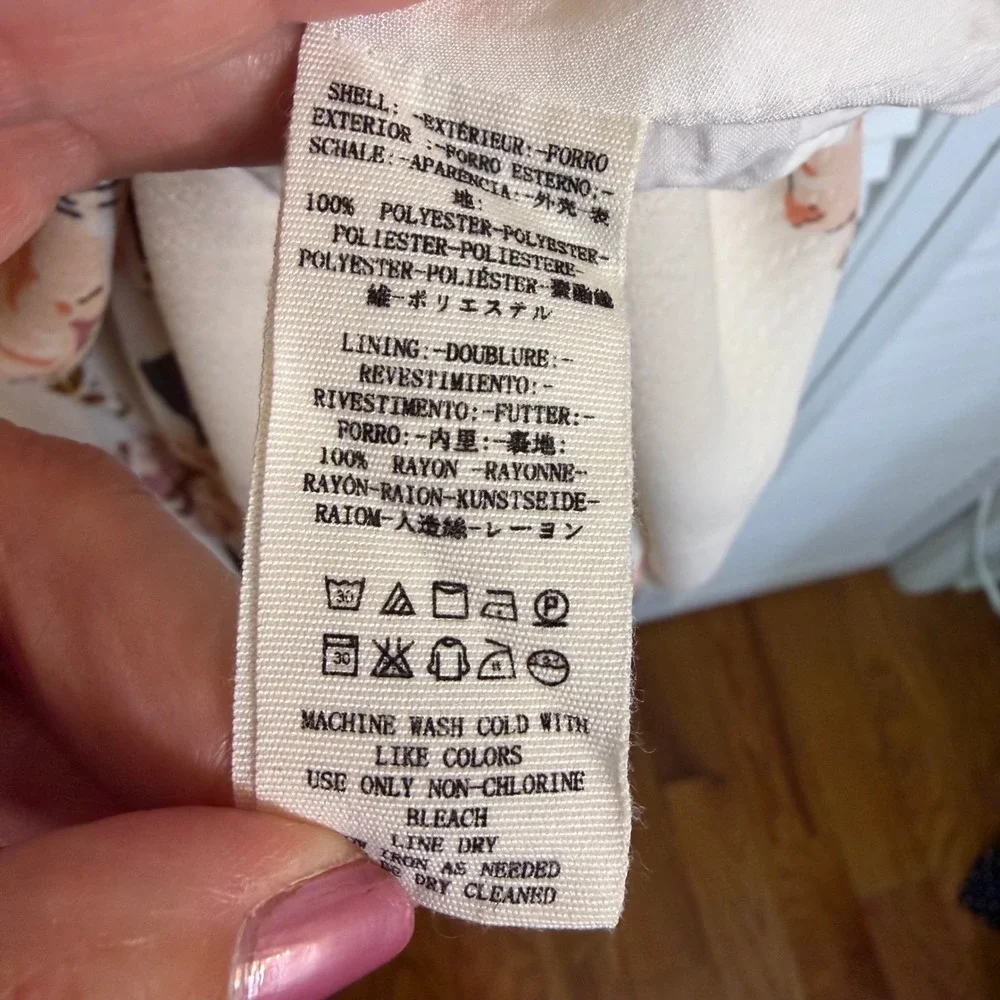 Free People Floral Tiered Maxi Dress Cream Pink Womens 2‎ Cottagecore Feminine